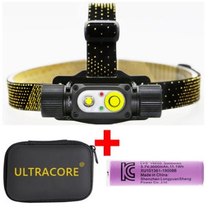 울트라코어 RJ3300 헤드랜턴 배터리 포함 / 방진방수 캠핑 낚시 산업용 안전모 헤드램프