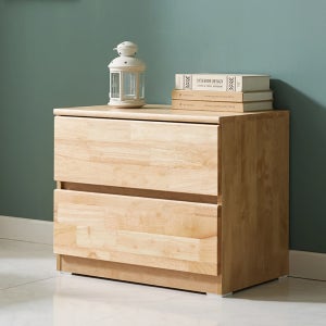 엘제이 러버 2단 600 원목 서랍장 협탁 와이드 거실장 내추럴