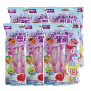 뽀로로 젤리 스트로우 과일맛, 200g, 6개