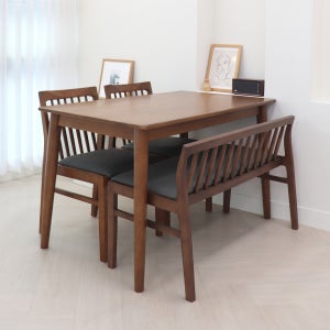 파스텔우드 하모니 700 1200 테이블 원목 4인식탁세트