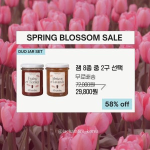 1+1 라샴브르 망고 바닐라 복숭아 블루베리 배 유자 살구 딸기 무화과 과일 잼 200g