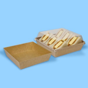 샌드위치용기 4호 크라프트 트레이 샐러드 포장용 뚜껑별도 500개