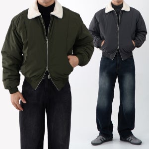 커브드 누빔 무스탕패딩 항공무스탕 항공점퍼