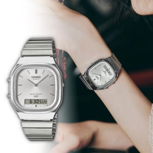 백화점AS 카시오 전자 시계 메탈 레트로 스퀘어 AQ-240