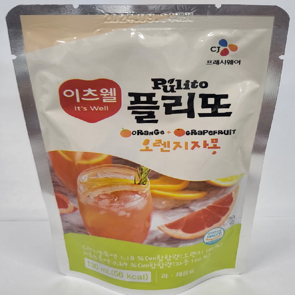 이츠웰 플리또 130ml <b>오렌지</b><b>자몽</b> 130g 40개