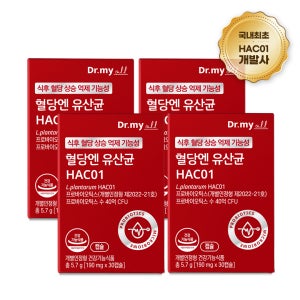 [에이투젠] 혈당유산균 HAC01 당화혈색소 혈당케어 개발사 30캡슐, 4개