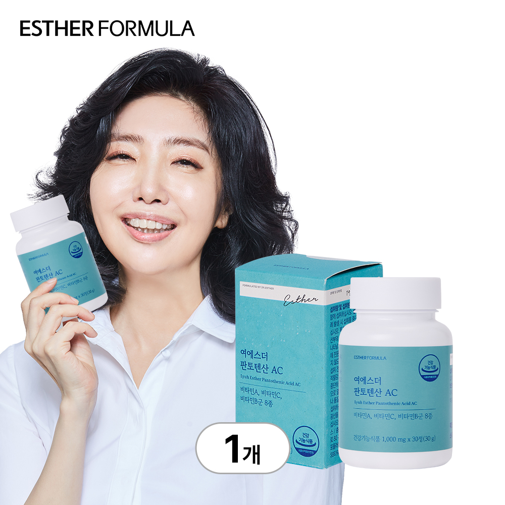 [국민영양] 여에스더 판토텐산AC (최대함량 4,000%&amp;비타민 10종) 30정, 1개