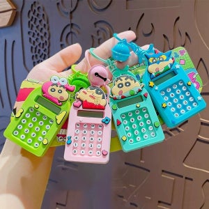 휴대용 계산기 키링 짱구 키홀더 어린이 포인트 키체인 4종