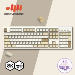 그루브스톤 GV10M 8K 수제윤활 104키 게이밍 유무선 기계식 키보드 인절미, 저소음밀키축, 38g