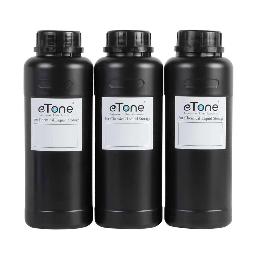 캡 필름 사진 현상 처리 장비가 포함된 eTone 3X 500ml 암실 화학 저장 병(블랙) black