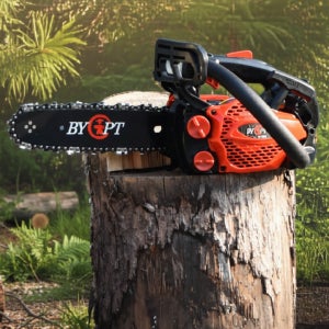 범양 엔진톱 BY-2500 10인치 미니 체인톱 초경량 한손 가지치기 전정기 기계톱