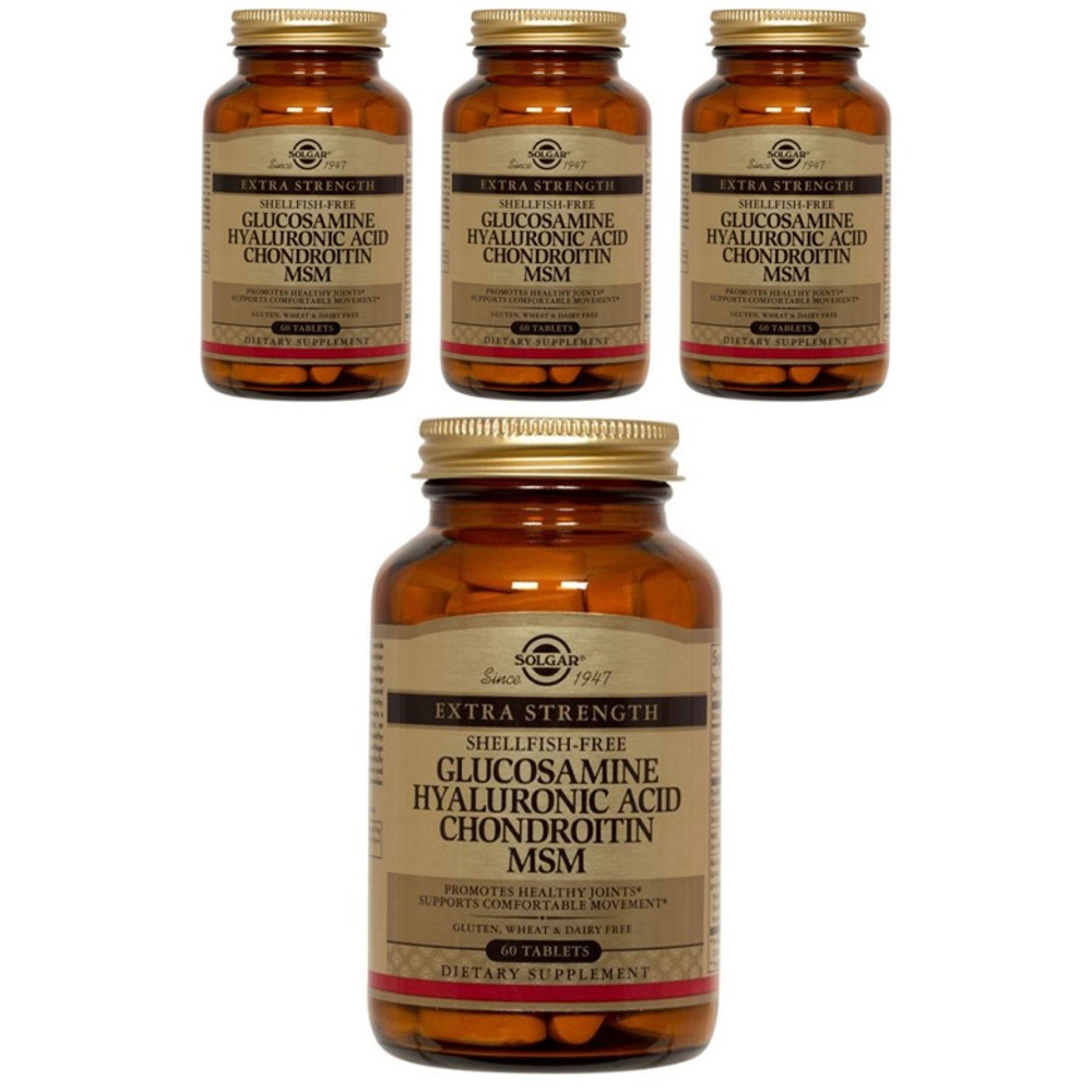 솔가 <b>글루코사민 히알루론산 콘드로이틴 MSM</b> 타블렛 60정 4통
