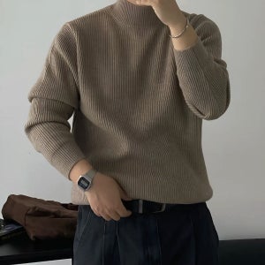 남자니트 울 하찌반폴라 골지 엘리떼 남성긴팔스웨터