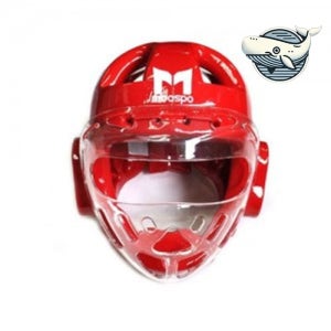 투명 격투기 헤드기어 보호대 머리 보호 용품 적색