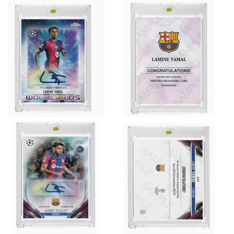 크롬 야말 축구 스타 카드 굴절 바르셀로나 프린팅 사인 수제 팬 컬렉션 주변 1. 1 Replica card-6