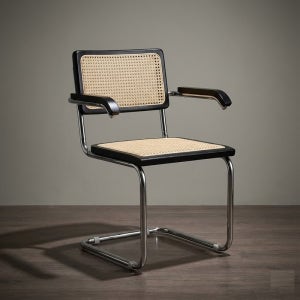 원목 라탄 팔걸이의자 암체어 카페 식탁 인테리어의자 블랙