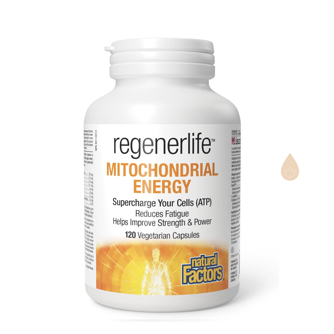 네추럴팩터스 <b>리제너라이프</b> 세포 Recharging 미토콘드리아 에너지 120캡슐, 1개