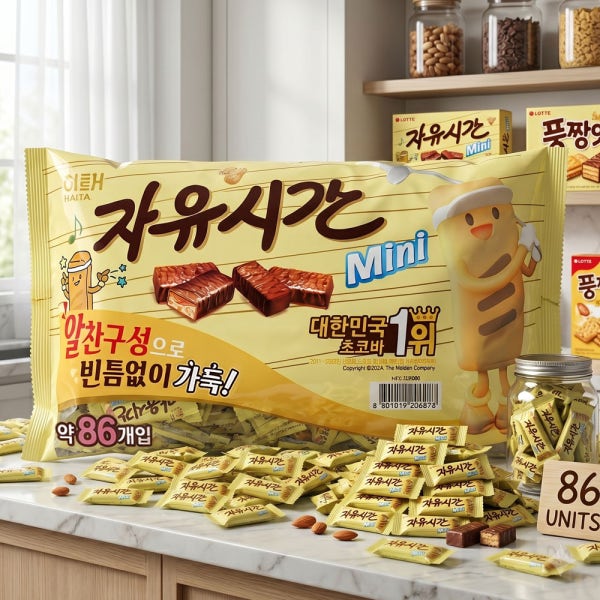 해태 자유시간 미니 초콜릿 약 86개 대용량 초코바 과자 디저트 유치원 어린이집 아이 간식