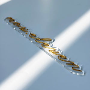 골드 금박 은박 아크릴 로고 스탠드 스카시 기업 로고 행사 센터피스 테이블 데스크 소품