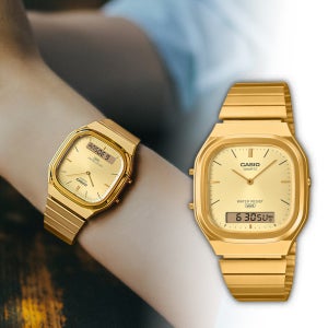 백화점AS 카시오 전자 시계 메탈 레트로 스퀘어 AQ-240