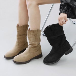 스웨이드 셔링 웨스턴 미들 부츠 (3cm) 에즈라