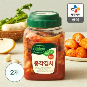 [숨쉬는 용기] 비비고 총각김치 (용기형) 1.2kg, 2개