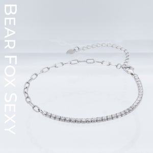 테니스 체인 팔찌 실버 모이사나이트 기본 레이어드 여자 팔찌 주얼리, BFS 리앙