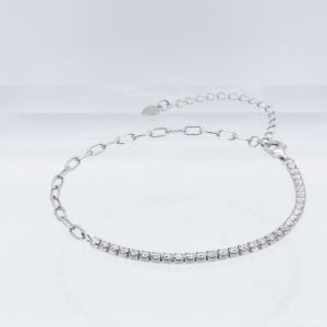 테니스 체인 팔찌 실버 모이사나이트 기본 레이어드 여자 팔찌 주얼리, BFS 리앙