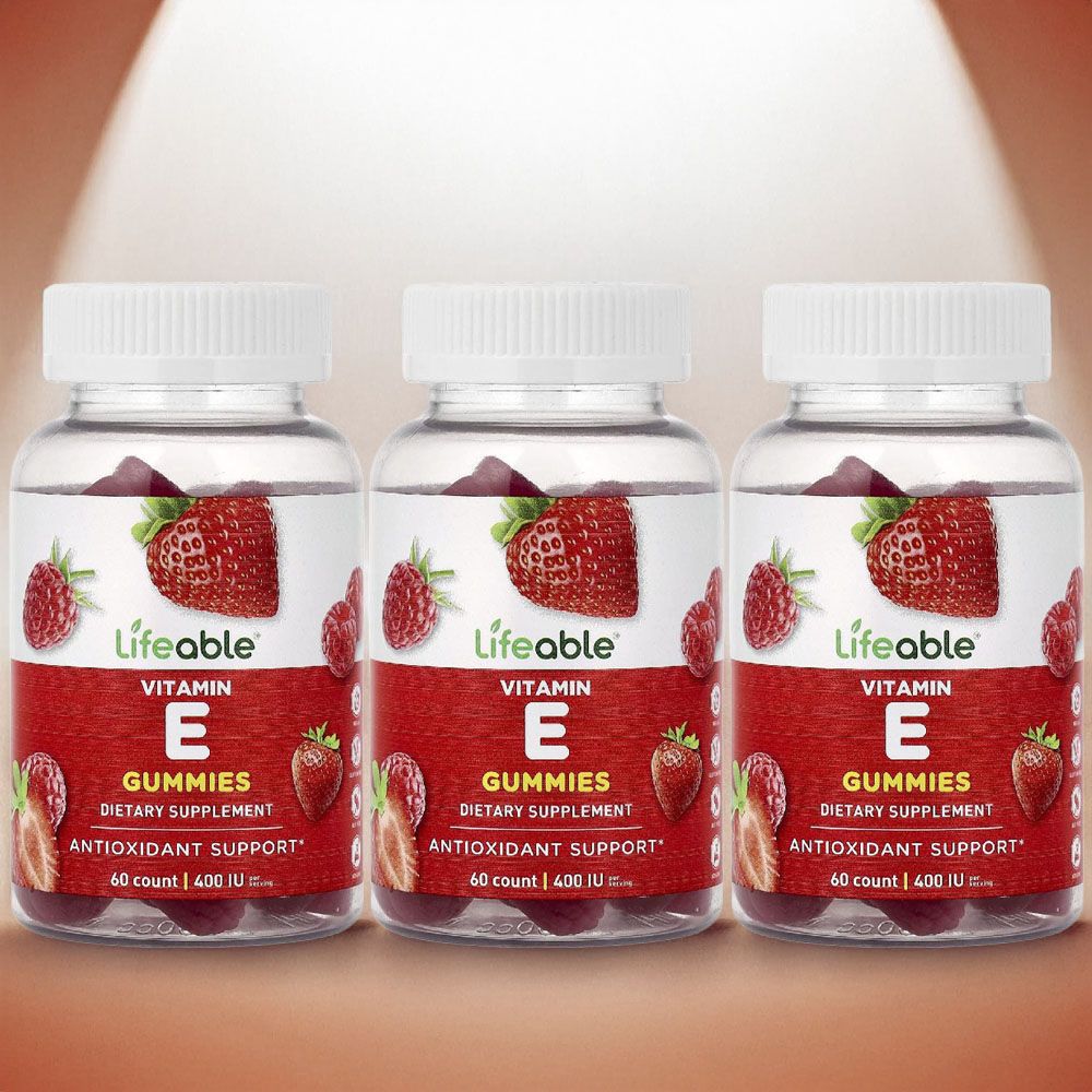 라이퍼블 <b>비타민 E</b> 알파 토코페롤 미네랄 효능 젤리 구미 베리 60개 3병