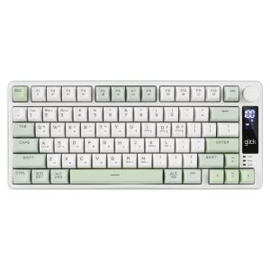 지클릭커 오피스프로 WK50 사일런스 M 텐키리스 78키 RGB 풀윤활 방수 LCD 무소음 무선 블루투스 게이밍 키보드 그린위치