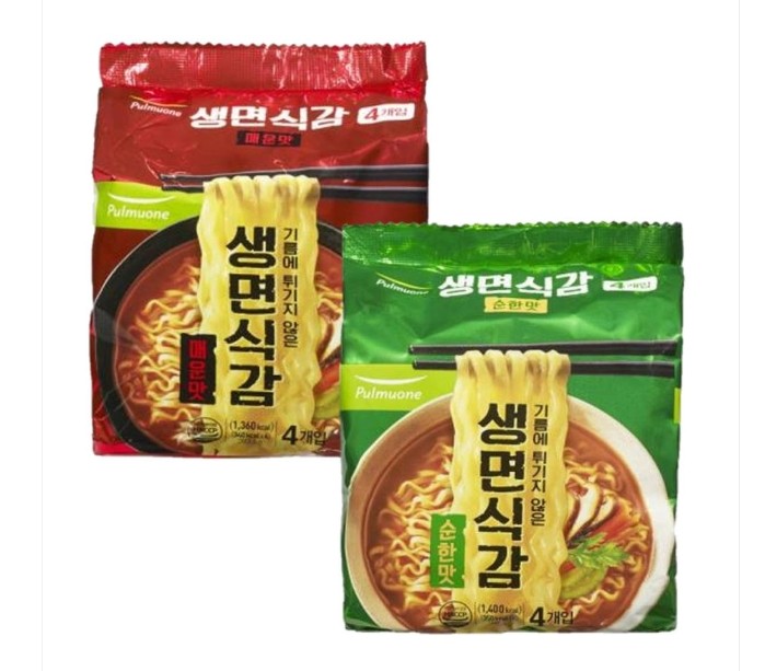 <b>풀무원</b> 생면식감 매운맛 순한맛 95.9g x 32개 저포화<b>지방</b> 라면