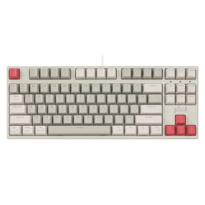 지클릭커 레트로 레드 슈퍼히어로 SPK87 저소음 풀 윤활 기계식 키보드 RB1