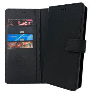 천연 소가죽 지갑 케이스 다이어리 사피아노 블랙, 갤럭시퀀텀2(A826)