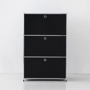 심플리 3단 수납장 BC020 77x40x120, 3단, 블랙 7184.2403