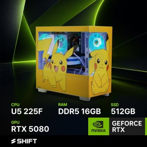 주연테크 시프트 인텔 코어 울트라5 225F RTX 5080 DDR5 16G NVMe 512G 게이밍 컴퓨터 PKP225F58 포켓몬스터