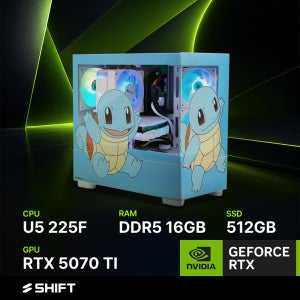주연테크 시프트 인텔 코어 울트라5 225F RTX 5070 TI DDR5 16G NVMe 512G 게이밍 컴퓨터 PKK225F57T 포켓몬스터