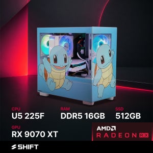 주연테크 시프트 인텔 코어 울트라5 225F RX 9070 XT DDR5 16G NVMe 512G 게이밍 컴퓨터 PKK225F97XT2 포켓몬스터