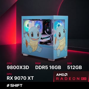 주연테크 시프트 AMD 라이젠7 9800X3D RX 9070 XT DDR5 16G NVMe 512G 게이밍 컴퓨터 PKK98X97XT2 포켓몬스터