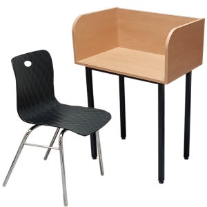 랩실책상 의자셋트 칸막이 독서실 학원 학교 공부방 스터디카페 도서관 1인 책걸상