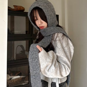 베네노 윈터 롱 후드니트 바라클라바 모자 숄 머플러
