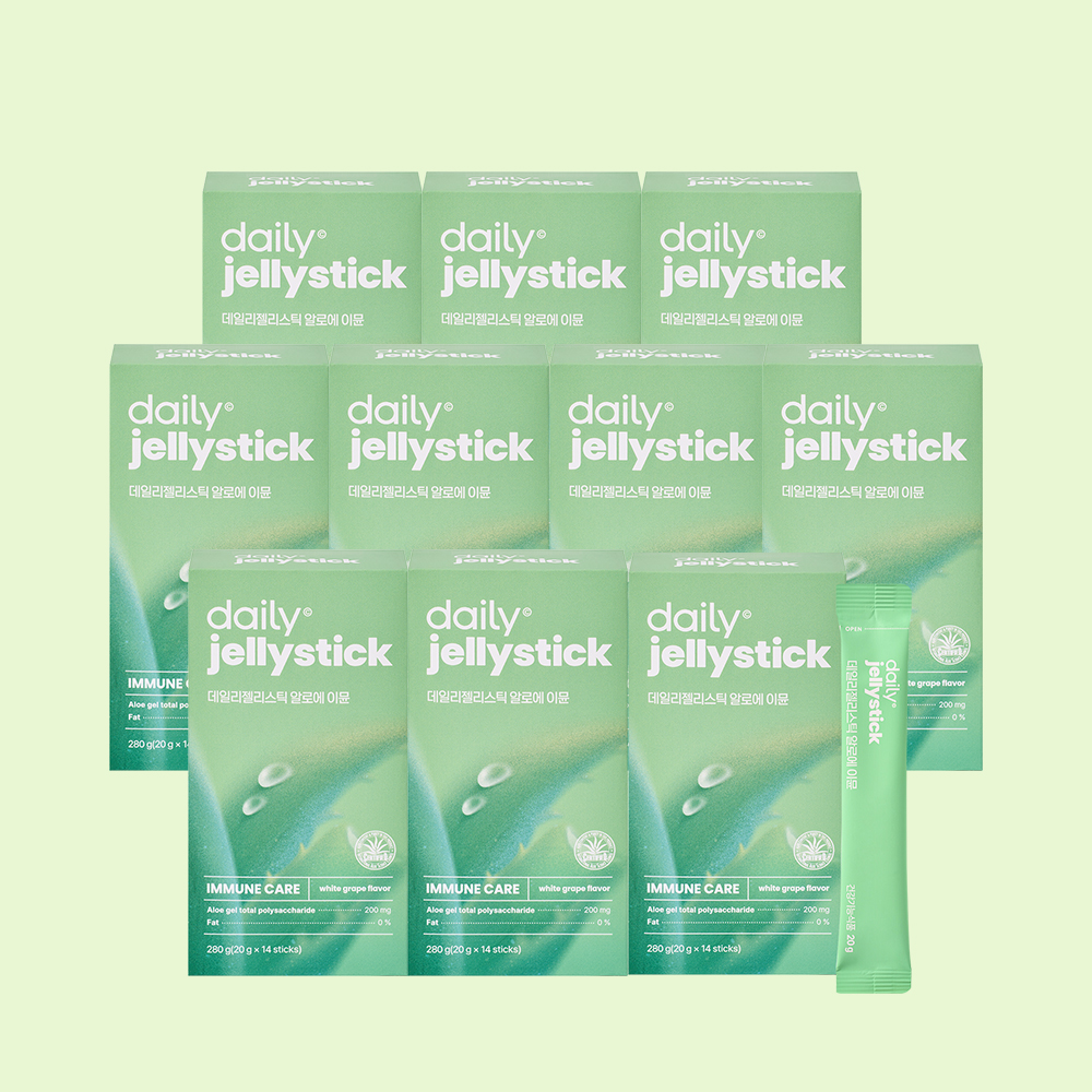 데일리 <b>젤리</b>스틱 <b>알로에</b> 이뮨 / 먹는 <b>알로에</b>베라겔 면역다당체 200mg 14포, 10개