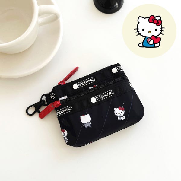[Lesportsac X Hello kitty] 헬로키티 카드 포켓 키링 미니 파우치 1color