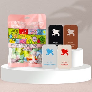 씹어먹는 커피 리토스 커피츄 15gX4통 + 무설탕 비타민C 샤오커오라 캔디 60gX2봉