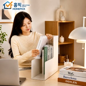 홈픽 디자인 책꽂이 학생 책상 정리함 L자 북엔드 책받침대
