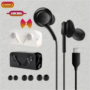 C타입 유선 이어폰 1개 인이어 고음질 마이크 컨트롤러 패브릭케이블 호환 2컬러