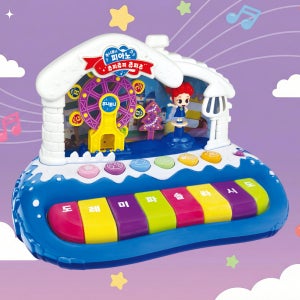 [N배송] 주니토니 마법 피아노 빙글빙글 불빛이 반짝 연주 유아 어린이 피아노 장난감