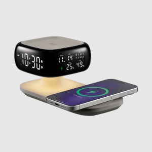 마노 15W 고속무선충전 무드등 알람 캘린더 온습도 탁상시계 OTD-1021WC