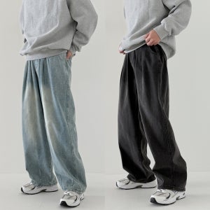 1+1 남자밴딩청바지 남자기모청바지 벌룬데님