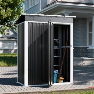 레드와이 조립식창고 스틸창고 농막용 간이 야외 미니 소형 이동식 창고 5X3FT 블랙