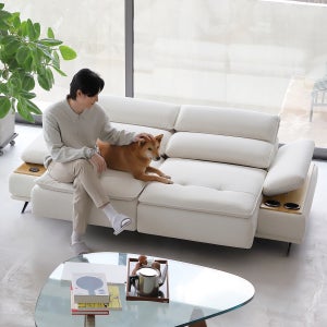 컴프홈 아이보 리클라이너소파 무빙 모션 슬라이딩쇼파 스툴없음, 원단 아이보리, 3인용